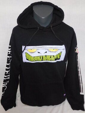 Retrokid x Beetlejuice Cartoon Show Black Graphic Hoodie Hooded Sweatshirt Men L